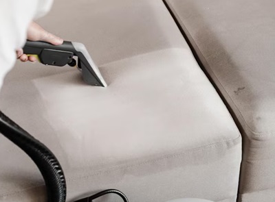 Antes da limpeza de sof&aacute; com manchas aparentes